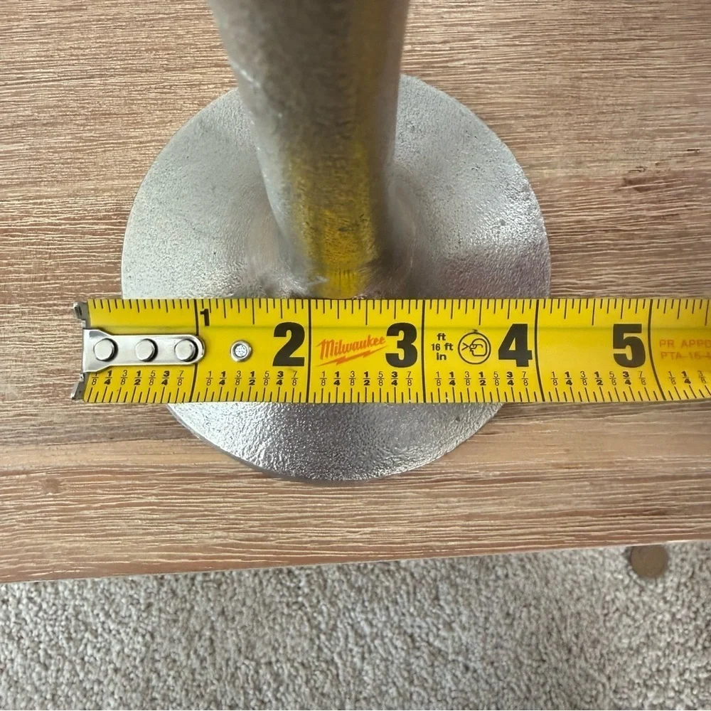 Crate & Barrel Double Taper Silver Metal Candle Holder